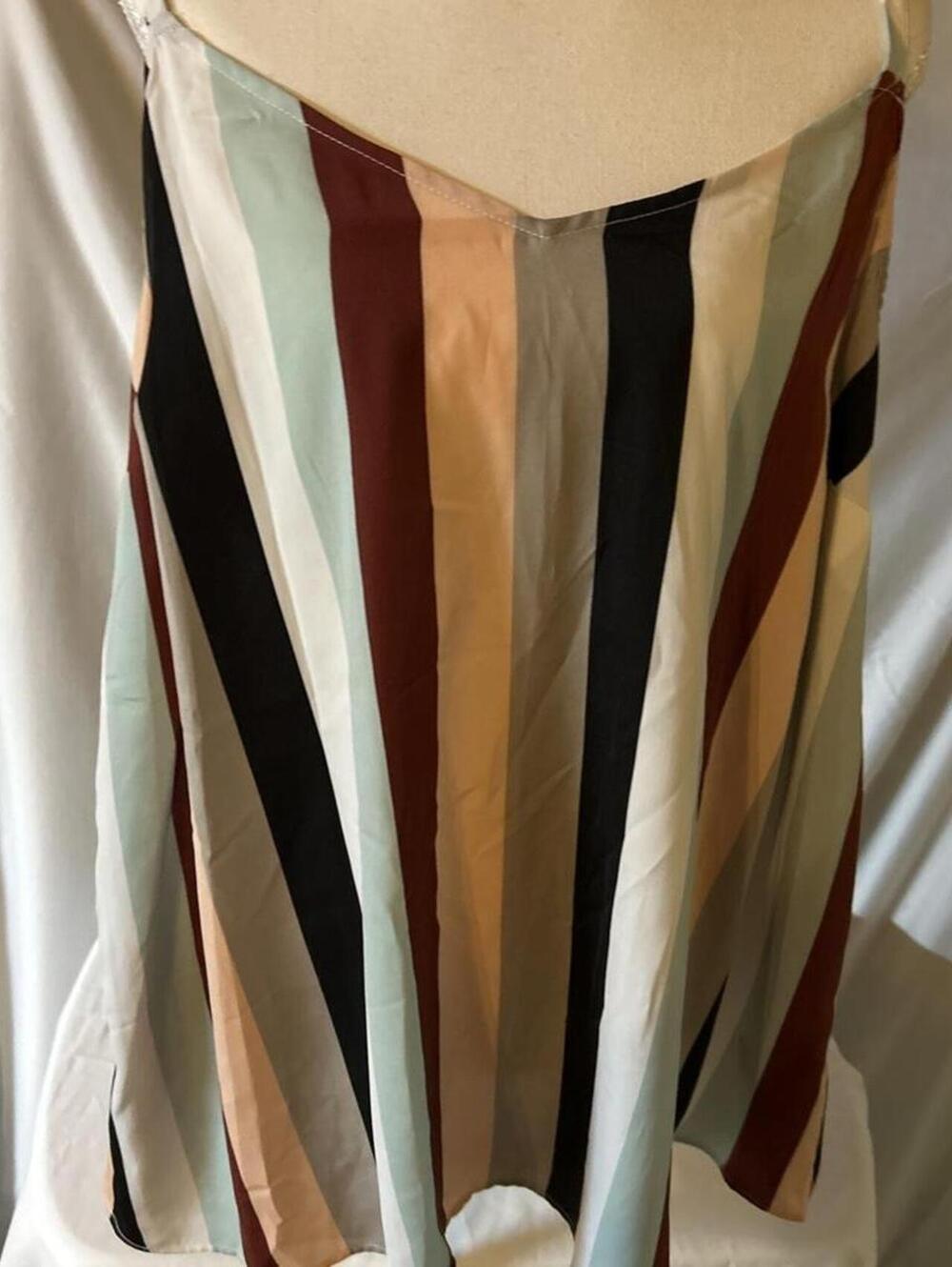 Women's Torrid Boho Vertical Stripe V-Neck Swing Cami Tank Top, Plus Size 2